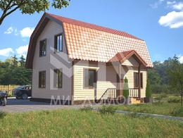 Каркасный дом «Дачный-15» 9х7 с мансардой, проект, цены, строительство в Санкт-Петербурге